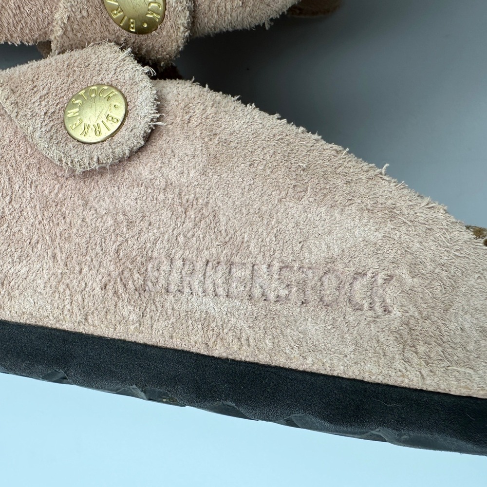 Birkenstock Boston Suede Clog W10 M8 Light Rose Pink Buckle Slip On Mules 41 - Picture 11 of 13